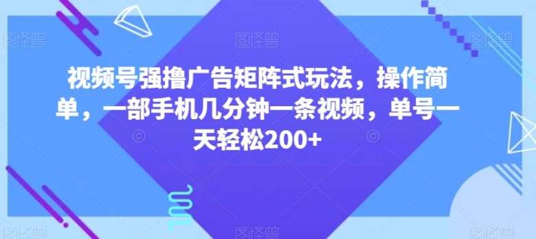 视频号强撸广告矩阵式玩法,操作简单,一部手机几分钟一条视频,单号一天轻松200+【揭秘】(揭秘视频号创作者分计划的吉祥话玩法轻松赚取200+收益) 视频号强撸广告矩阵式玩法,操作简单,一部手机几分钟一条视频,单号一天轻松200+【揭秘】(揭秘视频号创作者分计划的吉祥话玩法轻松赚取200+收益)