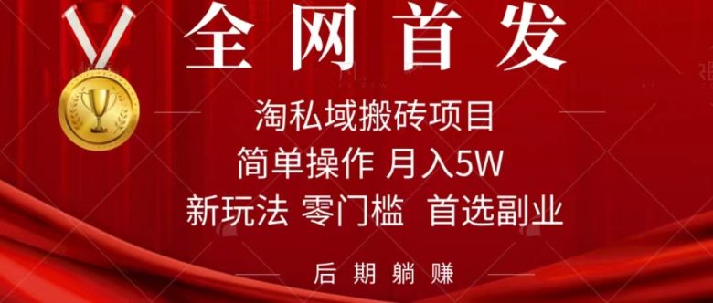 淘私域搬砖项目，利用信息差月入5W，每天无脑操作1小时，后期躺赚(淘私域搬砖项目利用信息差月入5W，轻松躺赚)
