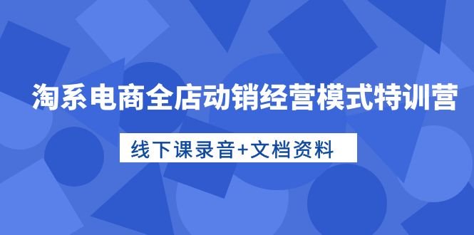 淘系电商全店动销经营模式特训营，线下课录音