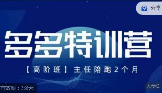 纪主任·多多特训营高阶班【9月13日更新】，拼多多最新玩法技巧落地实操(探索拼多多最新玩法技巧，提升运营实力)