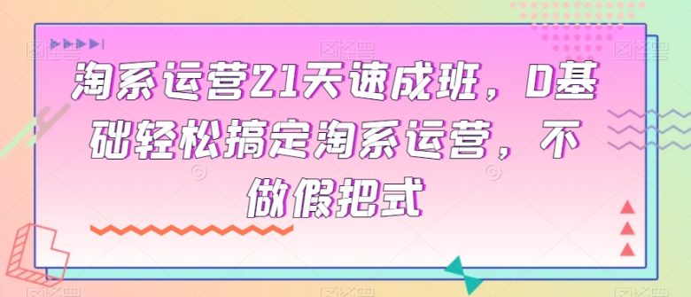 淘系运营21天速成班,0基础轻松搞定淘系运营,不做假把式(淘系运营21天速成班,全面解析淘宝运营技巧) 淘系运营21天速成班,0基础轻松搞定淘系运营,不做假把式(淘系运营21天速成班,全面解析淘宝运营技巧)