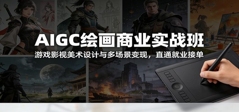 AIGC绘画商业实战班:游戏影视美术设计与多场景变现,直通就业接单