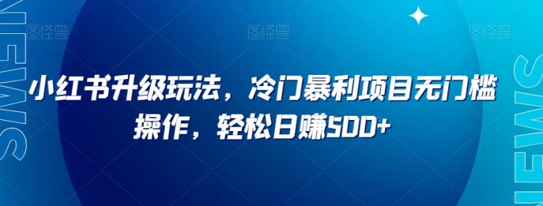 小红书升级玩法,冷门暴利项目无门槛操作,轻松日赚500+【揭秘】(揭秘小红书升级玩法冷门暴利项目无门槛操作,轻松日赚500+)