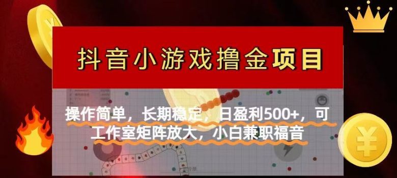 【抖音小游戏发行人计划项目】操作简单,长期稳定,日盈利500+,可工作…