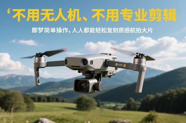 不用无人机、不用专业剪辑,即梦简单操作,人人都能轻松复刻质感航拍大片
