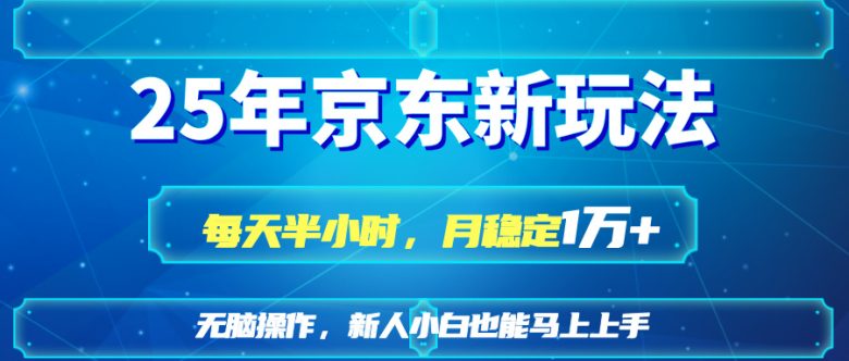 25京东新玩法,每天半小时,月稳定1W+
