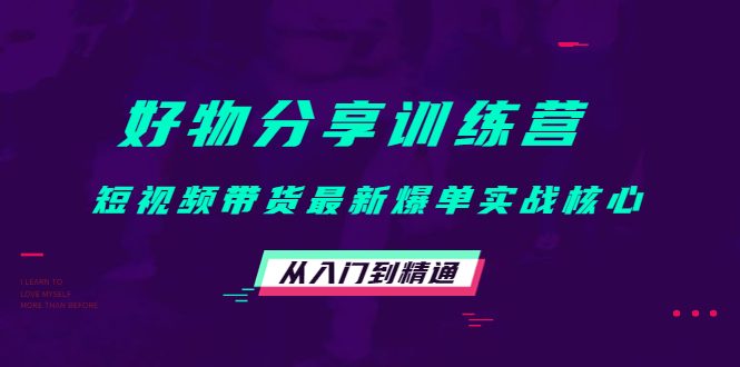 好物分享训练营：短视频带货最新爆单实战核心，从入门到精通！(好物分享训练营短视频带货最新爆单实战核心，从入门到精通！)