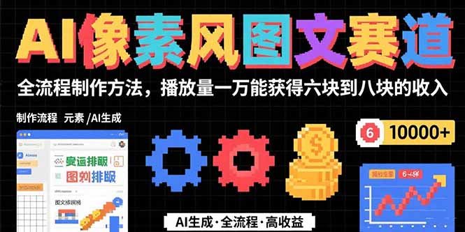 AI像素风图文赛道:全流程制作方法,播放量一万能获得6块到8块的收入