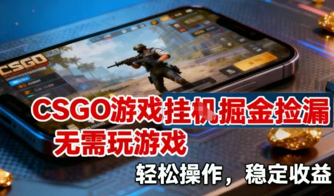 CSGO游戏挂G掘金捡漏,不需要玩游戏,操作简单,收益稳定