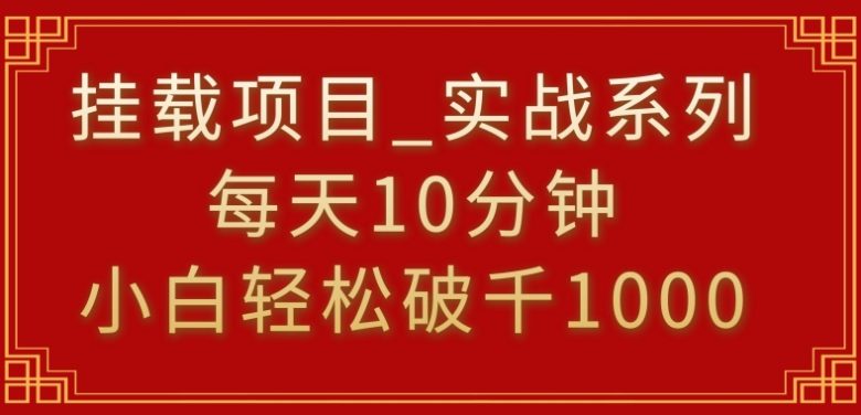挂载项目,小白轻松破1000,每天10分钟,实战系列保姆级教程 挂载项目,小白轻松破1000,每天10分钟,实战系列保姆级教程