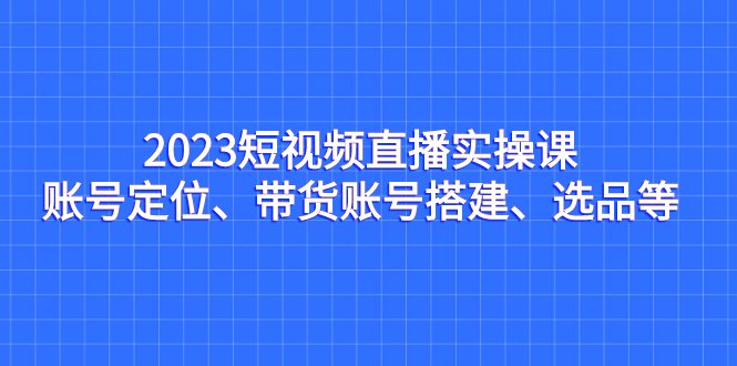 2023短视频直播实操课，账号定位、带货账号搭建、选品等(深入解析短视频直播实操技巧，助你成为直播达人)