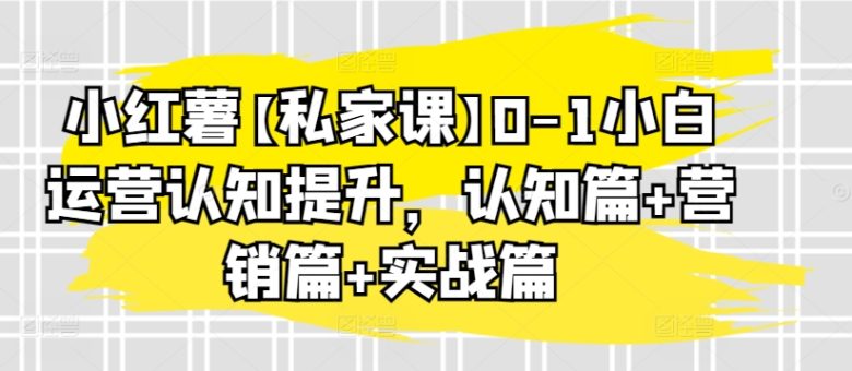 小红薯【私家课】0-1小白运营认知提升,认知篇+营销篇+实战篇 小红薯【私家课】0-1小白运营认知提升,认知篇+营销篇+实战篇
