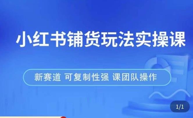 小红书铺货玩法实操课，流量大，竞争小，非常好做，新赛道，可复制性强，可团队操作(探索小红书新赛道铺货玩法实操课引领流量增长)
