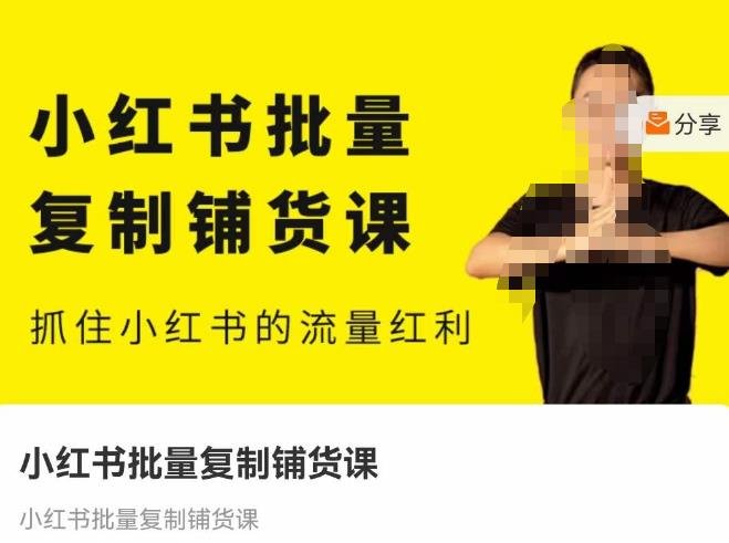 张宾·小红书批量复制铺货课，抓住小红书的流量红利 （更新2023年2月）(“全面掌握小红书运营技巧从开店到引流一站式解决方案”)