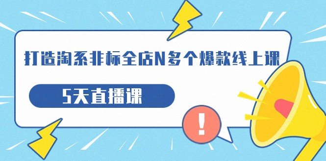 (淘系非标全店爆款打造5天直播课详解产品企划与市场策略) (淘系非标全店爆款打造5天直播课详解产品企划与市场策略)