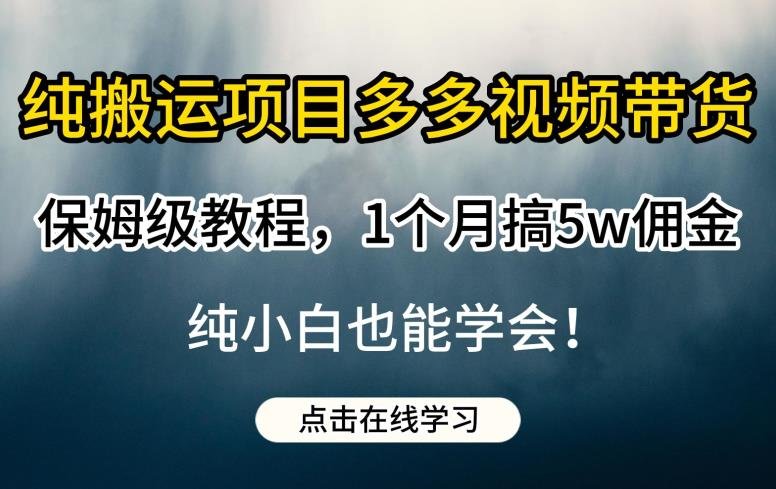 纯搬运项目多多视频带货保姆级教程,1个月搞5w佣金,纯小白也能学会【揭秘】(无技术门槛!纯搬运项目多多视频带货教程助你轻松赚取5万佣金) 纯搬运项目多多视频带货保姆级教程,1个月搞5w佣金,纯小白也能学会【揭秘】(无技术门槛!纯搬运项目多多视频带货教程助你轻松赚取5万佣金)