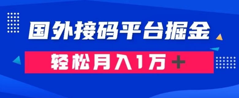 通过国外接码平台掘金：成本1.3，利润10＋，轻松月入1万＋【揭秘】(揭秘国外接码平台掘金项目低成本高利润，轻松实现月入过万)