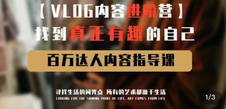 vlog内容进阶营,找到真正有趣的自己,百万达人内容指导课(VLDG vlog内容进阶营探索vlog制作的奥秘,成为百万达人) vlog内容进阶营,找到真正有趣的自己,百万达人内容指导课(VLDG vlog内容进阶营探索vlog制作的奥秘,成为百万达人)