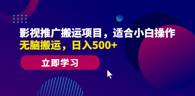 影视推广搬运项目，适合小白操作，无脑搬运，日入500+(轻松赚钱，影视推广搬运项目助你日入500+)