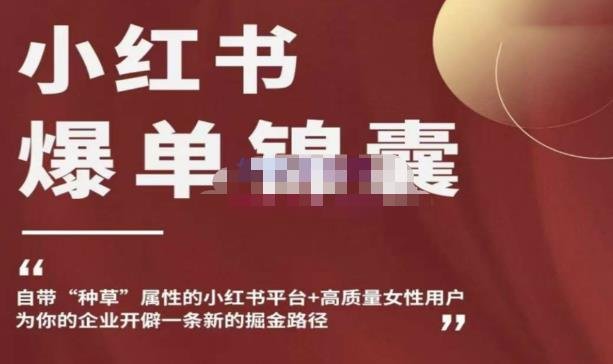 小红书爆单锦囊，自带种草属性+高质量女性用户，为你的企业开辟一条新的掘金路径(小红书爆单锦囊掌握四大篇章，助力企业掘金新路径)