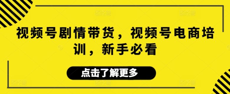 视频号剧情带货,视频号电商培训,新手必看 视频号剧情带货,视频号电商培训,新手必看