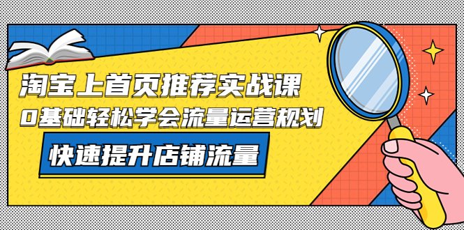 淘宝上首页/推荐实战课：0基础轻松学会流量运营规划，快速提升店铺流量！(淘宝店铺流量运营实战课程从0基础到快速提升店铺流量)