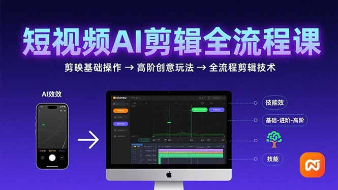 短视频AI剪辑技能,从剪映基础操作到高阶创意玩法,全流程剪辑技术