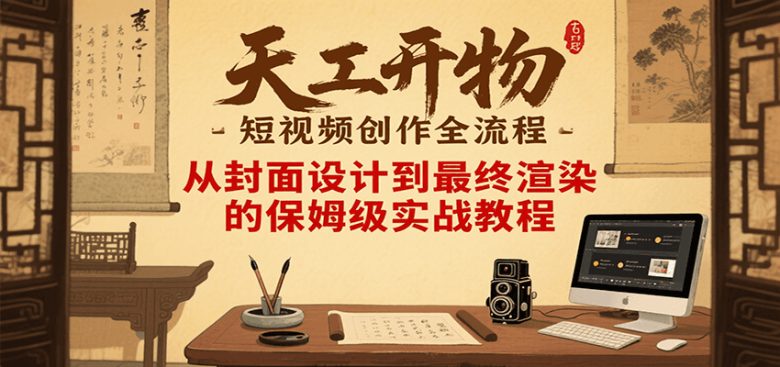 天工开物短视频创作全流程,从封面设计到最终渲染的保姆级实战教程