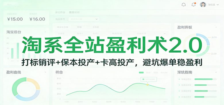 淘系全站盈利术2.0：打标销评+保本投产+卡高投产，避坑爆单稳盈利