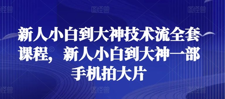 新人小白到大神技术流全套课程,新人小白到大神一部手机拍大片 新人小白到大神技术流全套课程,新人小白到大神一部手机拍大片