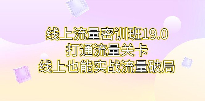 线上流量密训班19.0，打通流量关卡，线上也能实战流量破局(中小卖家流量破局利器线上流量密训班19.0实操技巧解析)