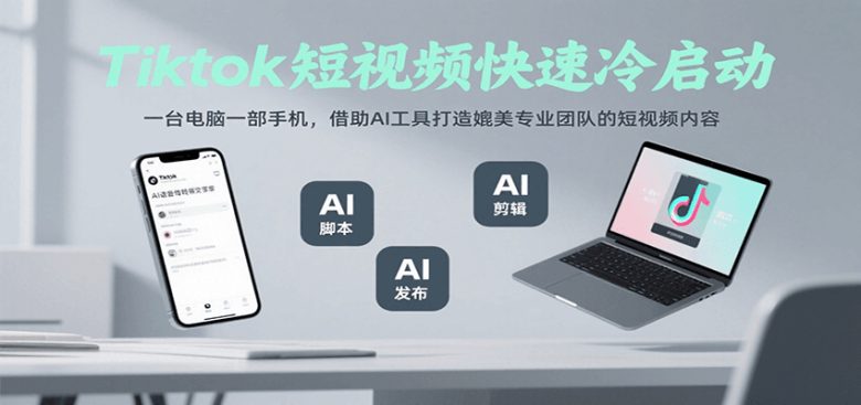 Tiktok短视频快速冷启动，一台电脑一部手机，借助AI工具打造媲美专业团队的短视频内容