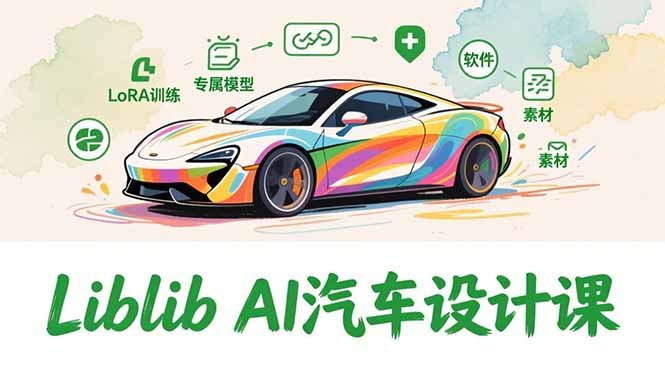 2025Liblib AI汽车设计课，文生图入门、LoRA训练、专属模型，快速上手【实战+解说+软件+素材】