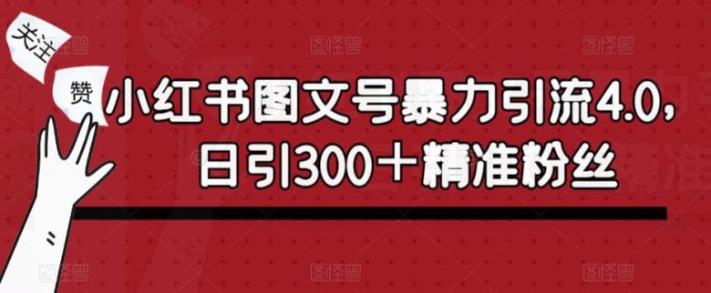 小红书图文号暴力引流4.0，日引300＋精准粉丝【揭秘】(小红书图文号暴力引流4.0简单操作，日引300+精准粉丝)