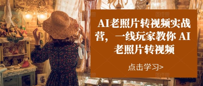 AI老照片转视频实战营,一线玩家教你AI老照片转视频 AI老照片转视频实战营,一线玩家教你AI老照片转视频