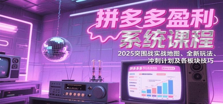 拼多多盈利系统课：2025突围战实战地图、全新玩法、冲刺计划及各板块技巧（更新8月）