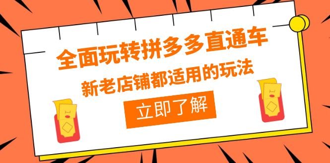 全面玩转拼多多直通车，新老店铺都适用的玩法（12节精华课）(全面掌握拼多多直通车运营技巧，实现盈利增长)