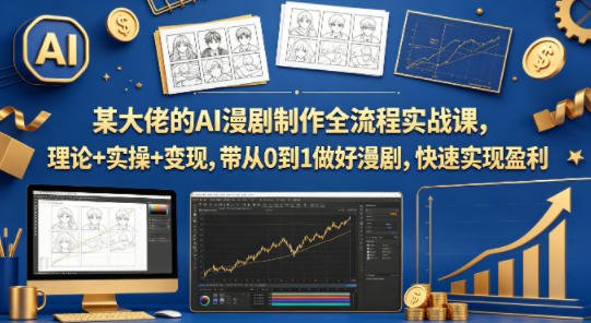 某大佬的AI漫剧制作全流程实战课,理论+实操+变现,带从0到1做好漫剧,快速实现盈利