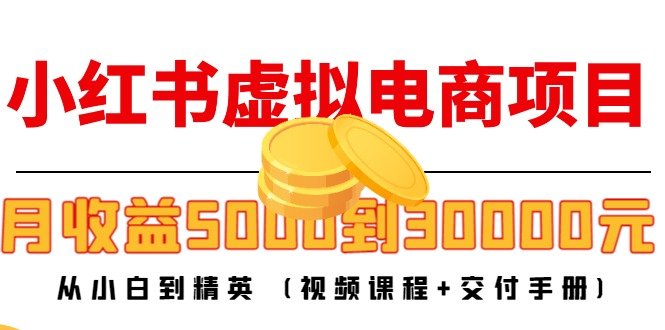 小红书虚拟电商项目:从小白到精英 月收益5000到30000 (视频课程+交付手册)(小红书虚拟电商项目从小白到精英,实现高收益)