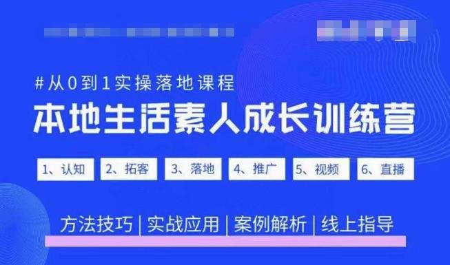 抖音本地生活素人成长训练营,从0到1实操落地课程,方法技巧|实战应用|案例解析(抖音本地生活素人成长训练营从0到1实操落地课程详解) 抖音本地生活素人成长训练营,从0到1实操落地课程,方法技巧|实战应用|案例解析(抖音本地生活素人成长训练营从0到1实操落地课程详解)