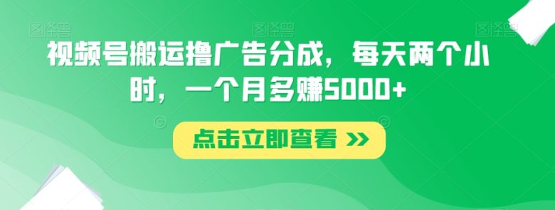 视频号搬运撸广告分成,每天两个小时,一个月多赚5000+(视频号搬运撸广告分成简单易行,月入过万的新项目) 视频号搬运撸广告分成,每天两个小时,一个月多赚5000+(视频号搬运撸广告分成简单易行,月入过万的新项目)