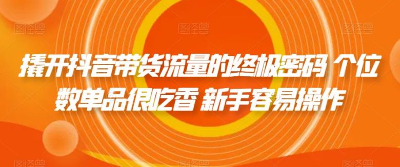 撬开抖音带货流量的终极密码 个位数单品很吃香 新手容易操作(“掌握抖音带货新策略个位数单品的魅力与实操指南”) 撬开抖音带货流量的终极密码 个位数单品很吃香 新手容易操作(“掌握抖音带货新策略个位数单品的魅力与实操指南”)