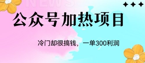 冷门公众号加热项目,一单利润300+(探索冷门公众号加热项目,轻松赚取300元/单) 冷门公众号加热项目,一单利润300+(探索冷门公众号加热项目,轻松赚取300元/单)