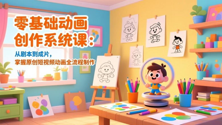 零基础动画创作系统课：从剧本到成片，掌握原创短视频动画全流程制作