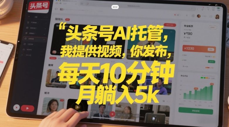 头条号AI托管,我提供视频,你发布,每天10分钟,月躺入5k+