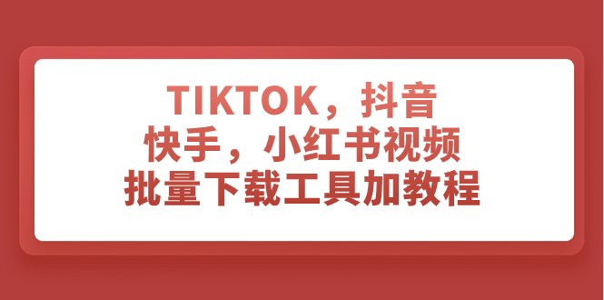 TIKTOK,抖音,快手,小红书视频批量下载工具”)