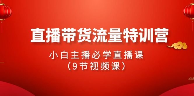 2024直播带货流量特训营,小白主播必学直播课(9节视频课) 2024直播带货流量特训营,小白主播必学直播课(9节视频课)