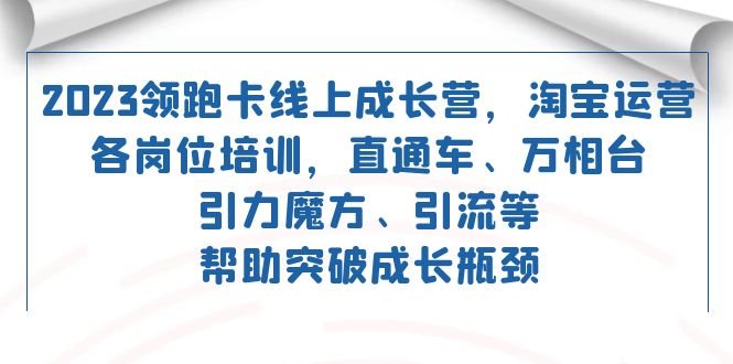 2023领跑·卡 线上成长营 淘宝运营各岗位培训 直通车 万相台 引力魔方 引流(2023领跑·卡线上成长营淘宝运营各岗位培训课程一览) 2023领跑·卡 线上成长营 淘宝运营各岗位培训 直通车 万相台 引力魔方 引流(2023领跑·卡线上成长营淘宝运营各岗位培训课程一览)