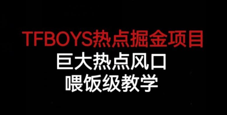 TFBOYS热点掘金项目，巨大热点风口，喂饭级教学(深度解析TFBOYS热点掘金项目及其实操教学)