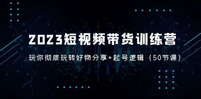 2023短视频带货训练营：带你彻底玩转好物分享+起号逻辑（50节课）(掌握短视频带货技巧，提升生活品质)